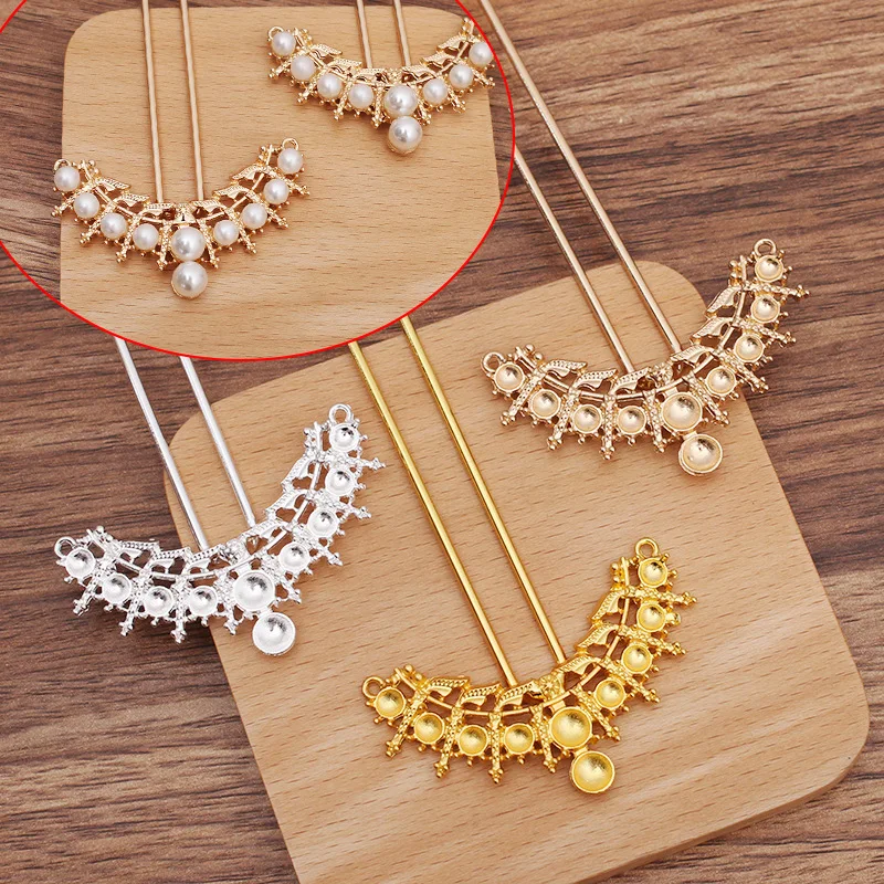 

10 PCS 58x35mm Alloy Hair Sticks Base Retro Hairpin U Shape Hair Forks Settings For Headwear Accessories DIY Jewelry Making
