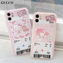 Sanrio Hello Kitty My Melody Passenger Ticket IMD Y2k Cartoon Phone Case For iPhone 13 12 11 pro max xr xs x 7 8 plus soft cover