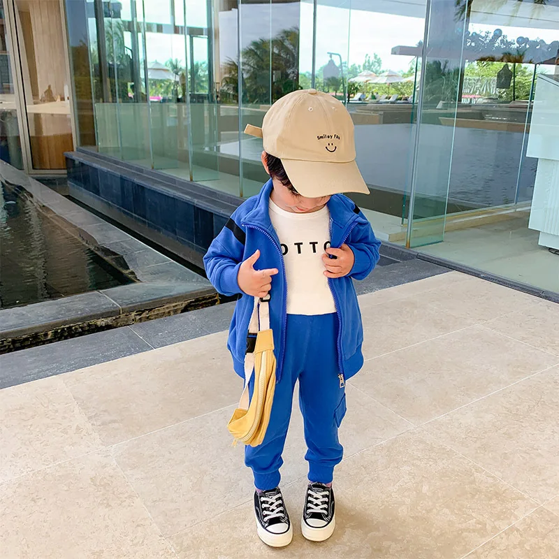 Cute Zipper Spring Summer Kids Clothes Suit Baby Boys Coat + Pants 2pcs/Set Kids Teenage Top Sport Children's Day Gift Formal