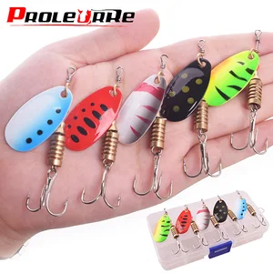 Набор из 5 шт., рыболовные приманки, металлические крючки, форель окунь, щука, вращающиеся блестки