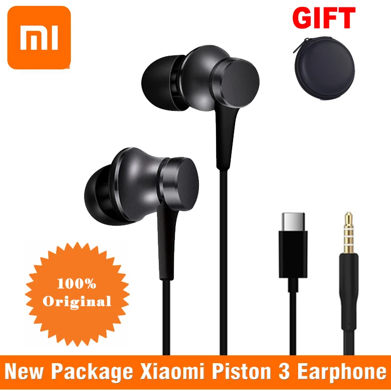 Новая посылка Xiaomi Piston 3 наушники 3,5 мм наушники-вкладыши для samsung Xiaomi huawei usb type C наушники с микрофоном