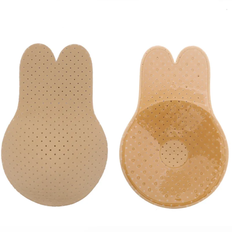 Venting hole-Beige Бюстгальтер с подтяжкой невидимый бюстгальтер-невидимка Женские Бесшовные бюстгальтеры без бретелек с кроликом сексуальное нижнее белье отжимать bralette бюстгальтер с фиксацией нижнее белье - Цвет: Venting hole-Beige