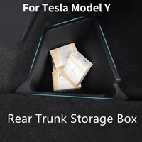 2pcs new for tesla model y car accessories rear trunk side storage box partition board left and right storage box 2021 2022