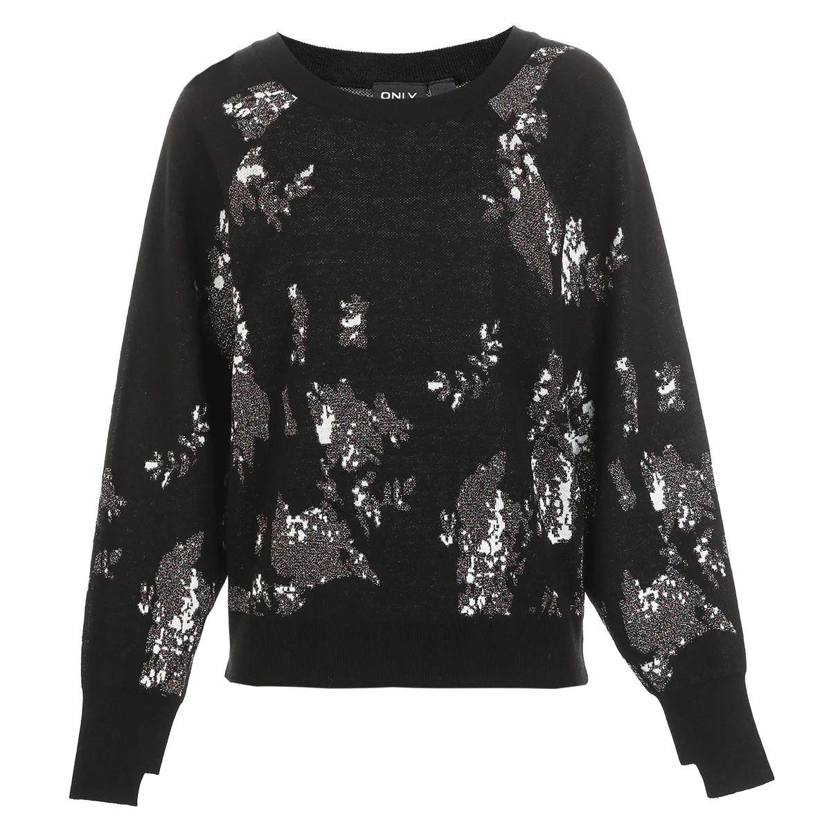 Только осенне-зимний Шелковый свитер с круглым вырезом и принтом | 118324525 Женская