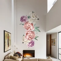 pvc peony flower wall stickers decor sticker wallpaper bedroom living room home decoration accessories