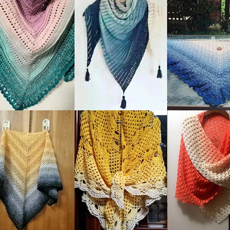 Шерсть мериноса чистая шерсть пряжа длинная окрашенная Осень-зима Вязаная Шаль