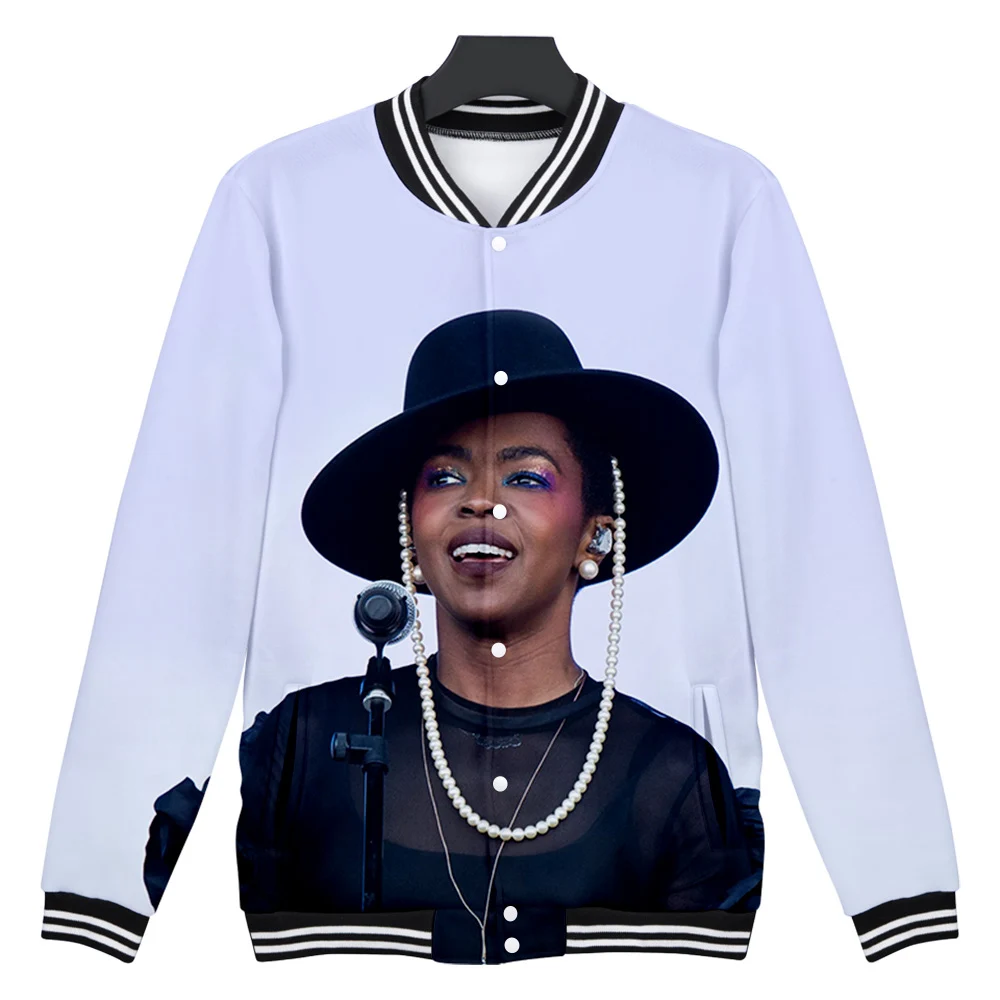 

Lauryn Hill singer 2021 winter new V-neck baseball jacket cool family style/male street style college jacket