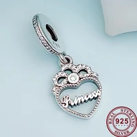 100 925 sterling silver charm heart shaped love pendant fit pandora women bracelet necklace diy jewelry