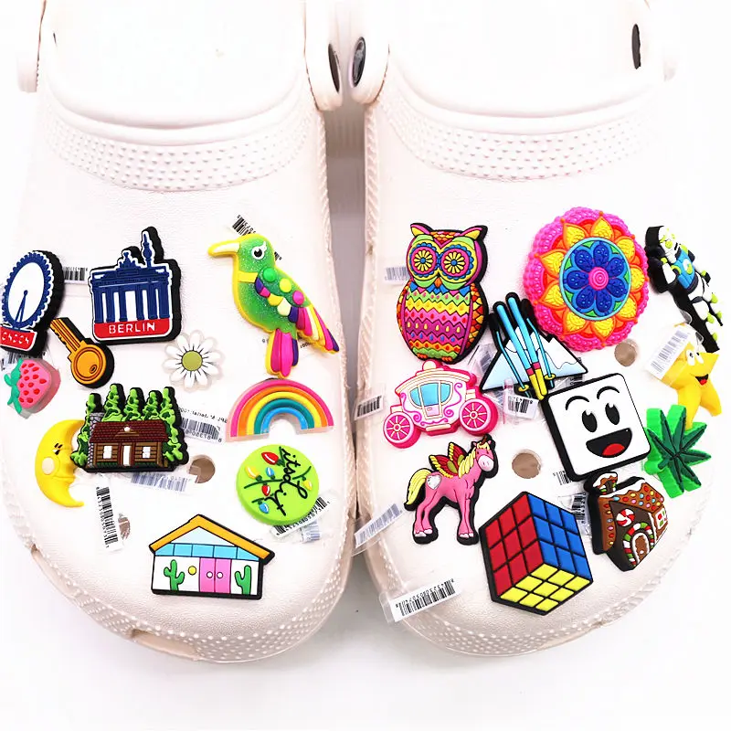 NEW 30 Original Shoe Charms Accessories Lovely Animals Plant PVC Shoe Decoration JIBZ fit Croc Bracelet Kids Gifts Dropshipping