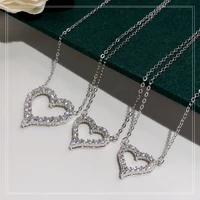 fashion simple personality s925 silver love luxury necklace womens high quality popular designer jewelry brand heart pendant