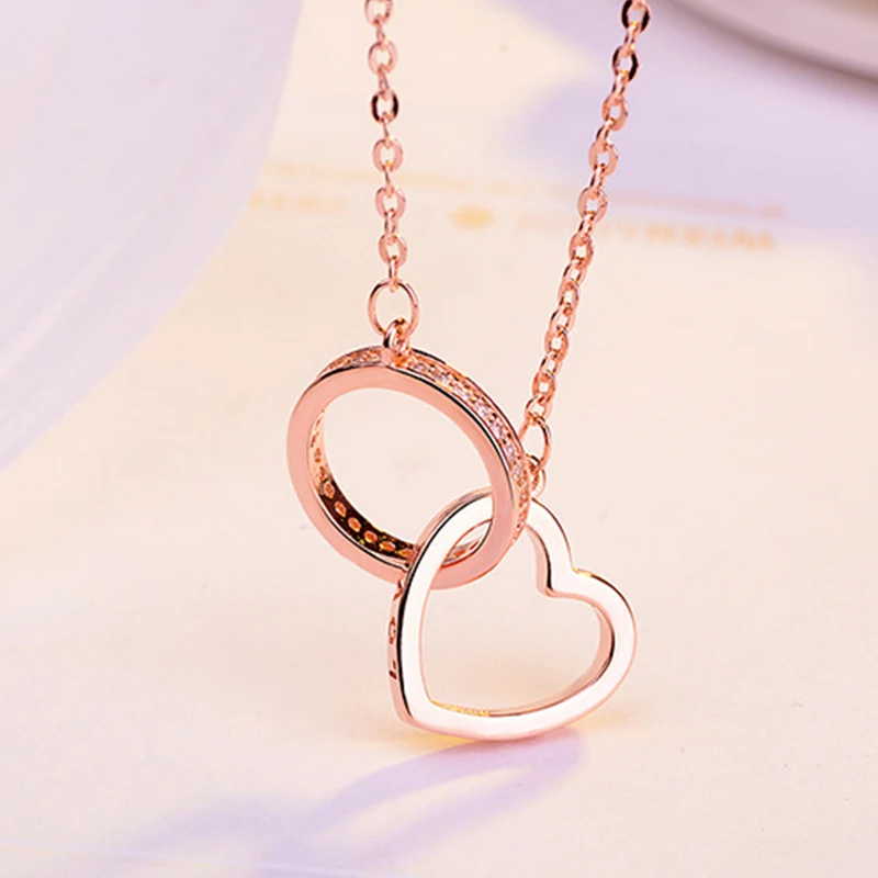 Женское колье с подвеской в виде сердца серебристого цвета|Ожерелья подвеской| |