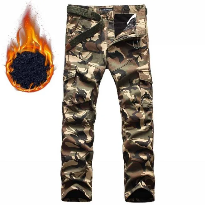 Зимние мужские брюки с начесом мешковатые боковой молнией утепленные флисовые