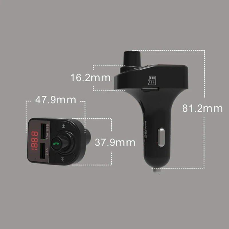 FM передатчик модулятор Bluetooth 5 0 светодиодный Экран Dual USB Hands Free автомобильный