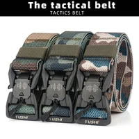 official genuine tactical belt hard pc quick release magnetic buckle military belt soft real nylon sports accessories