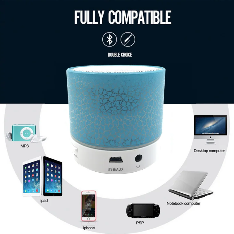 Мини Bluetooth динамик беспроводной светодиодный музыкальный для танцев с