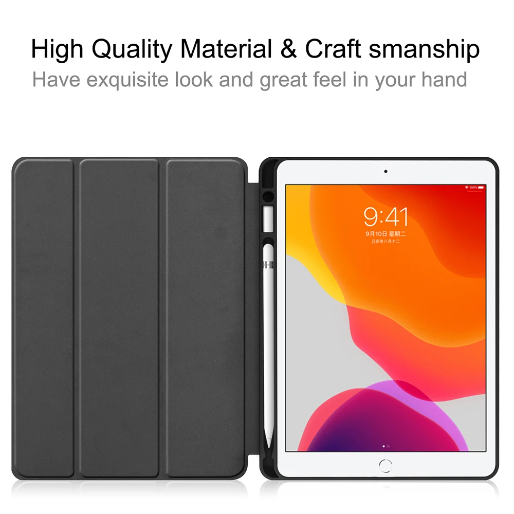 

Sanmubaba Marble Tablet Case For iPad 10.2 inch 7th 8th Gen Soft TPU+PU Leather Flip Smart Protective funda With Pencil Holder