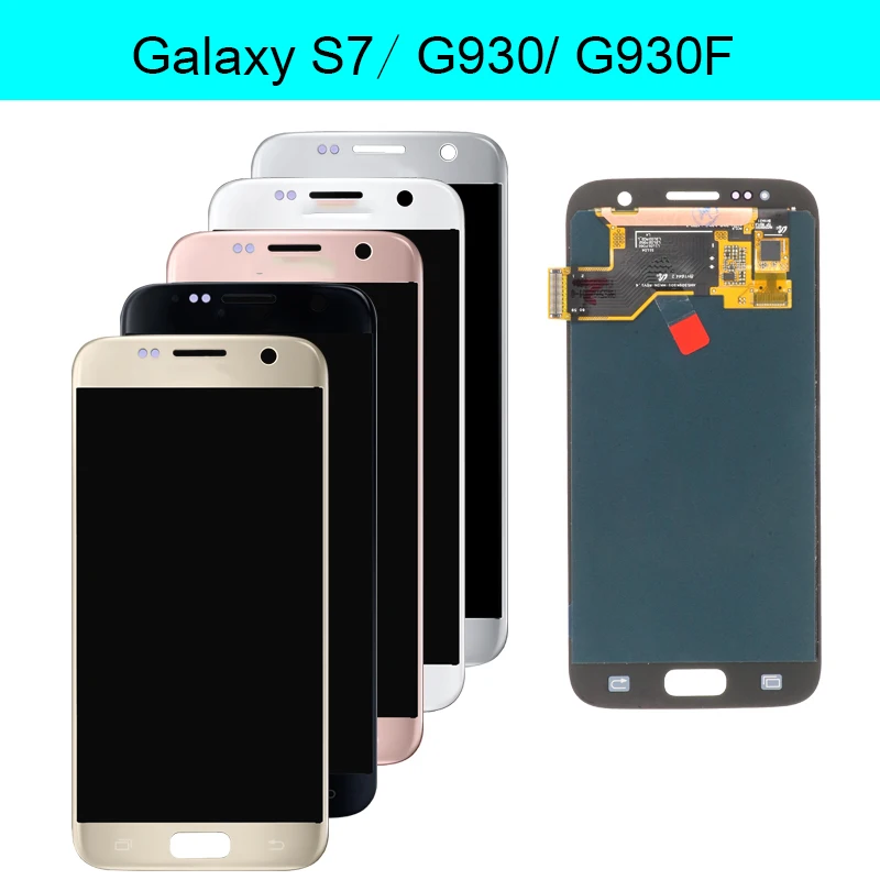 Супер 5," lcd без рамки для SAMSUNG Galaxy S7 G930 G930F дисплей кодирующий преобразователь сенсорного экрана в сборе с логотипом