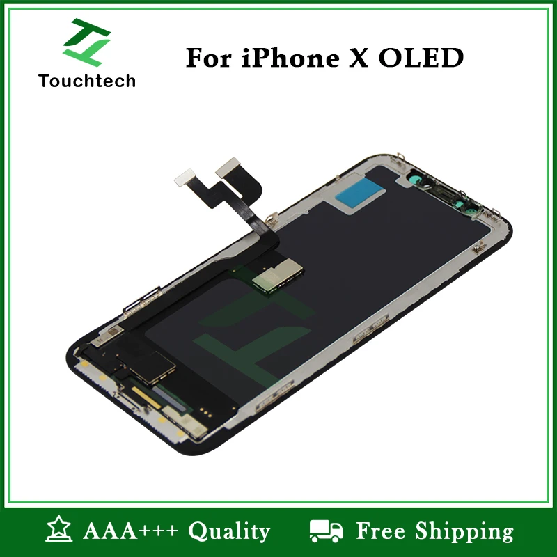 Great AAAA Display No Dead Pixel LCD Screen for iPhone X OLED with Touch Digitizer Assembly Replacement Free Ship+Gifts | Мобильные