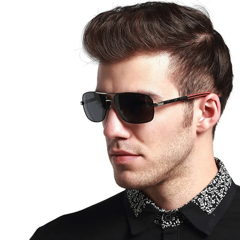 Солнцезащитные очки AORON мужские с прямоугольными линзами поляризационные в