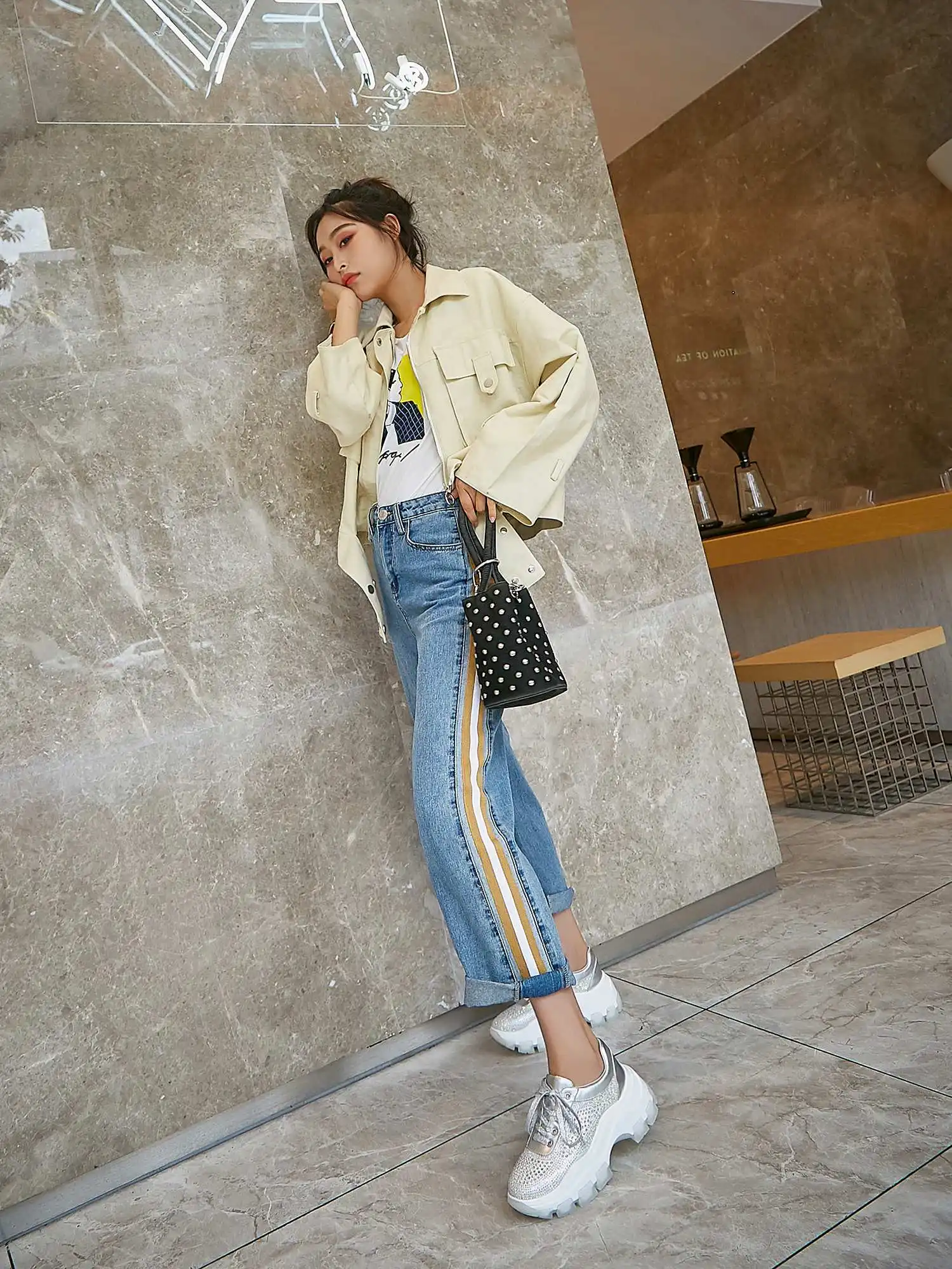 Krazing Pot/ г. Роскошная обувь из натуральной кожи с круглым носком на платформе со шнуровкой, модная обувь в британском стиле, украшенная кристаллами и бисером, Вулканизированная обувь L9f6