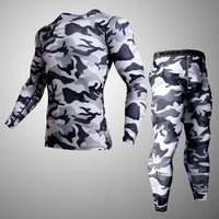 mens fitness underwear camouflage tracksuit winter warm base layer jogging suits compression leggings quick dry sportswear men
