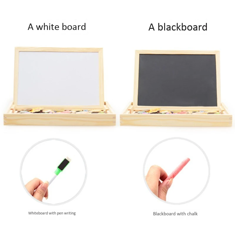 

Kids Wooden Magnetic Puzzle Children's Educational Toys Multifunctional Magnetic Drawing Board Toy Kids Animal Cartoon