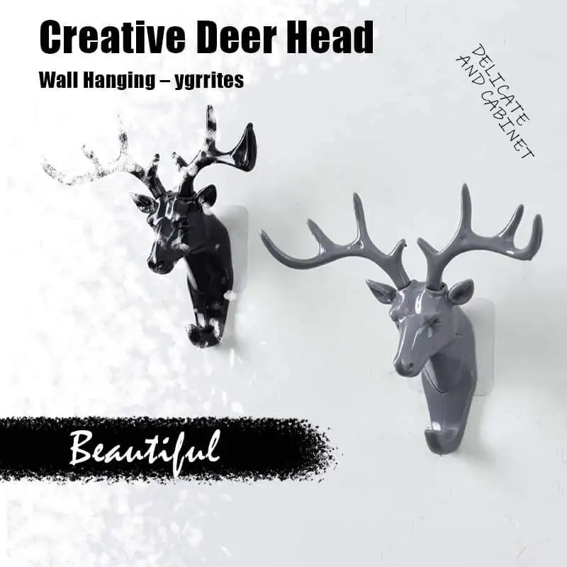 Креативный настенный крючок с головой оленя винтажные рога для одежды шляпы