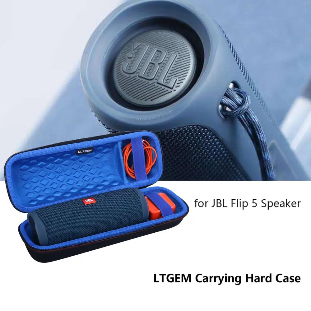 

LTGEM Waterproof EVA Hard Case for JBL Flip 5 Speaker Storage Bag Portable Travel Carrying Box(Only Case)
