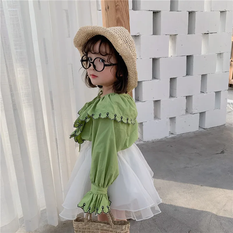 Топы с длинными рукавами и v образным вырезом для девочек рубашка детские