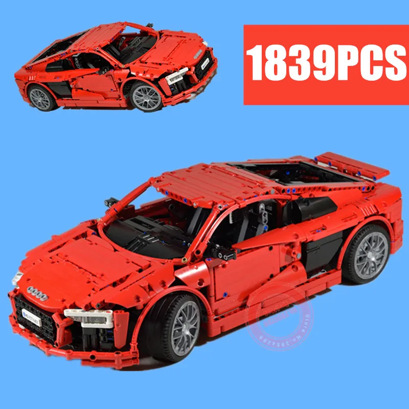 Новинка 2019 серия MOC AUDI R8 супер гоночный автомобиль 4463 подходят для Lepinings Technic