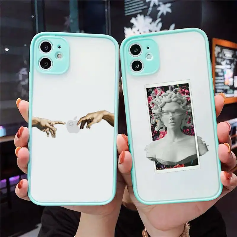 

Great Art Aesthetic David Mona Lisa Phone Case Clear Funda matte transparent For blue iPhone 7 8 x xs xr 11 12 pro plus max mini