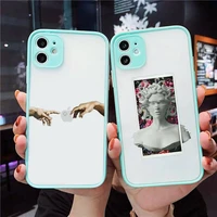 great art aesthetic david mona lisa phone case clear funda matte transparent for blue iphone 7 8 x xs xr 11 12 pro plus max mini