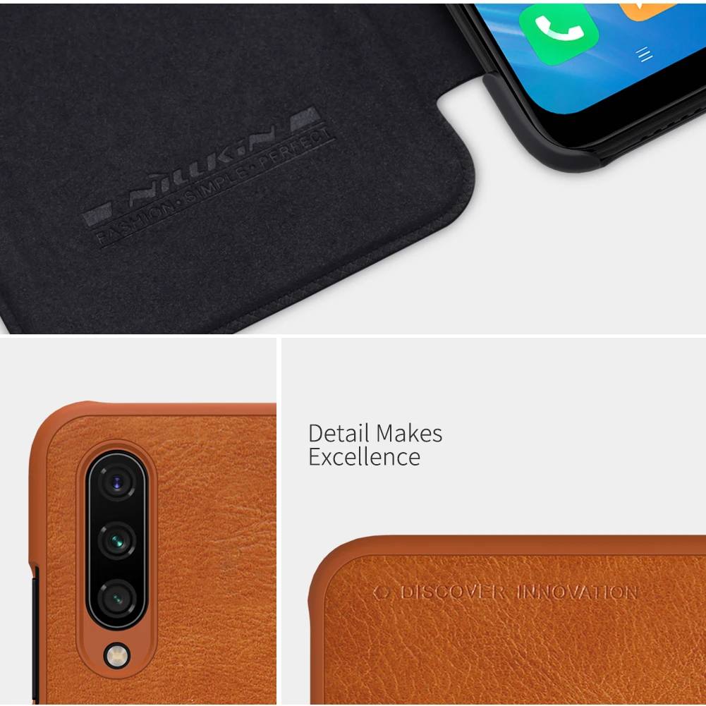 Кожаный чехол Nillkin для Xiaomi mi CC9e и A3 Qin серии флип Чехлы Роскошные чехлы телефонов