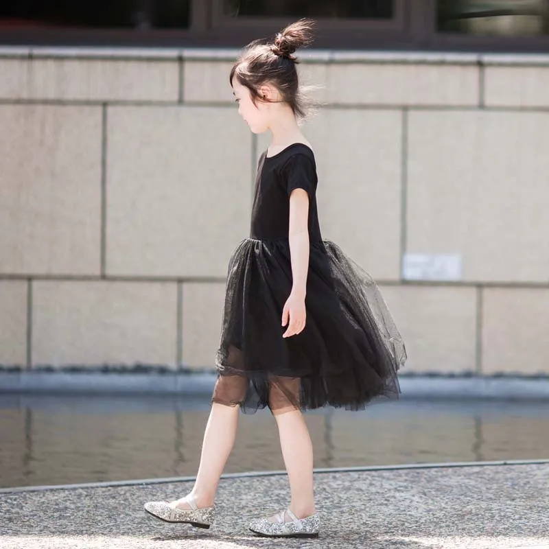 Black Summer Girls Dress 2020 New Kids Ballet Tulle Princess Party Frocks Elegant Children Clothing For 4 6 8 10 12 14 Yrs | Детская