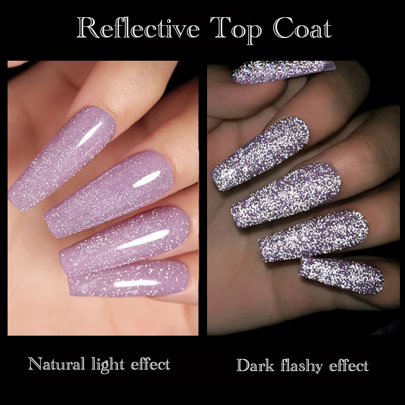 LILYCUTE 7ml Reflective Sparkling Nail Gel Polish Holographic Glitter Effect Semi Permanent Top Coat UV Art | Красота и здоровье