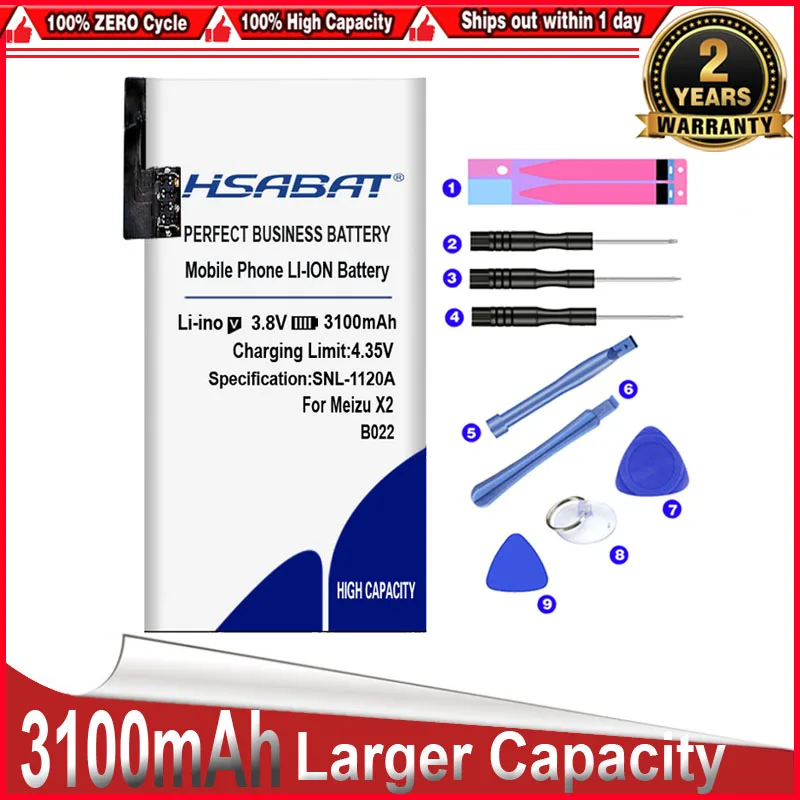 Аккумулятор HSABAT 0 Cycle 2900mAh B022 для Meizu MX2 (TD) X2 M040 M045 B020 высококачественный запасной
