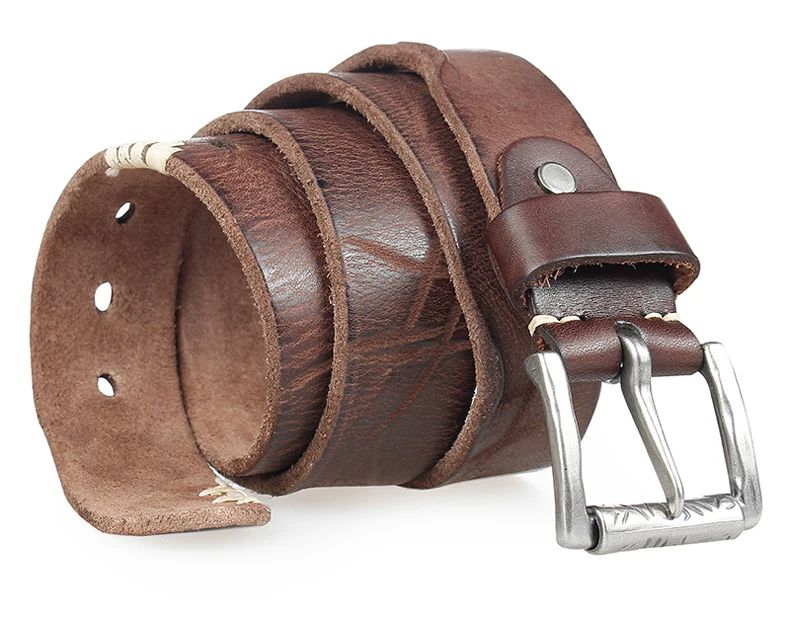 Original Cowhide Belt for Men Pin Buckle Full Grain Leather Belt for Jeans Wide Strap High Quality Cummerbunds