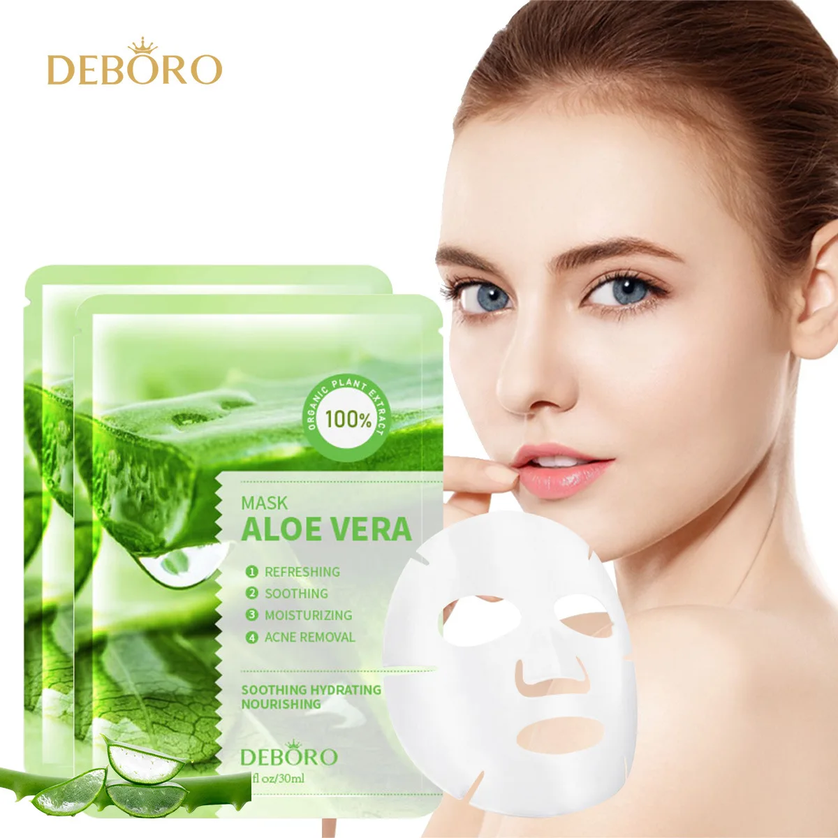 

5 шт., увлажняющая гелевая маска для лица с экстрактом алоэ вера