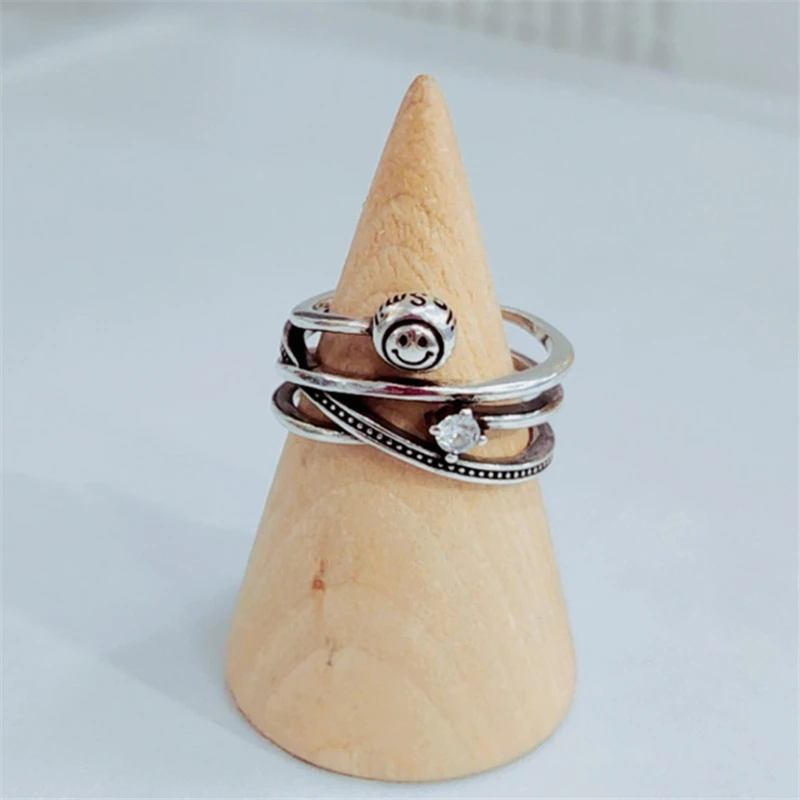 Женское Винтажное кольцо в стиле панк Anillo Mujer Корейском со смайликом и