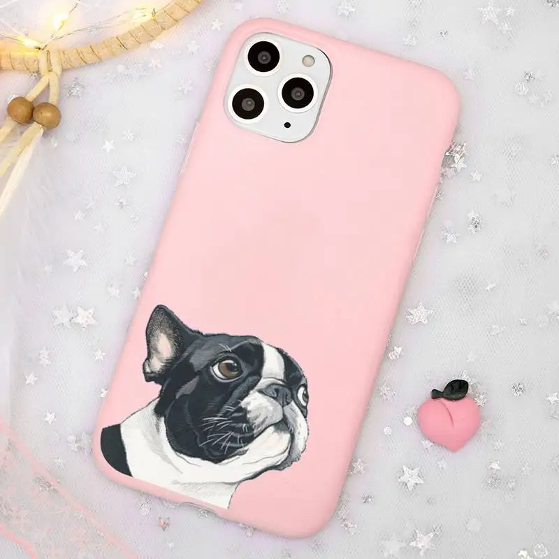 

Dog French Bulldog Phone Case Candy Color Soft TPU for iPhone 11 12 mini pro XS MAX 8 7 6 6S Plus X SE 2020 XR