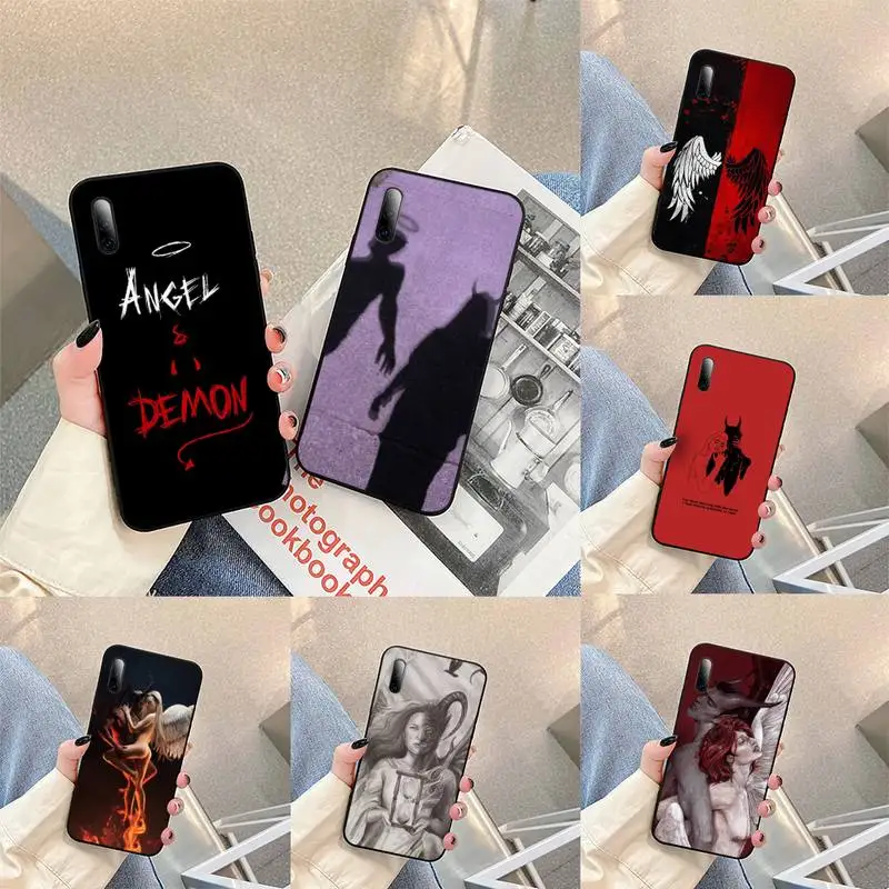

Angel and devil wings Phone Case For Samsung S note S10E 6 7 8 9 10 20 plus edge lite Cover Fundas Coque