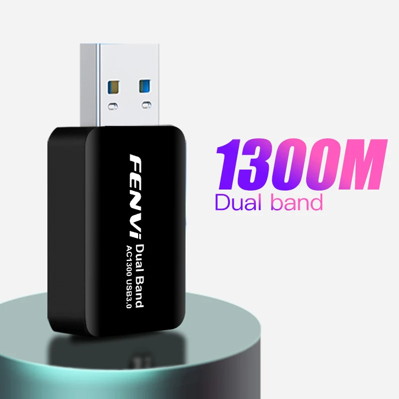 Миниатюрный USB Wi-Fi адаптер 1300 Мбит/с сетевая карта Lan для ПК Wifi ключ