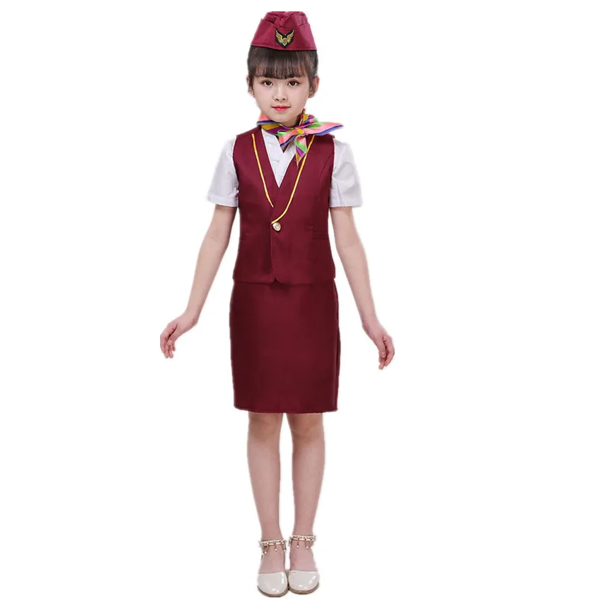 Капитан ролевые игры стюардесса пилот костюм мальчик девочка Косплей Детский