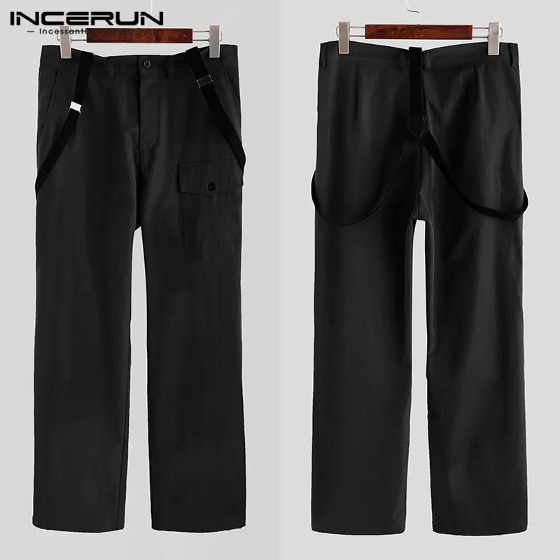 Модные мужские брюки карго однотонные 2019 свободные карманы ромперы на пуговицах