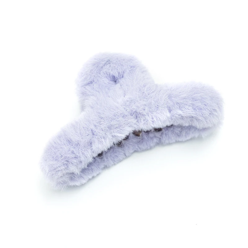 

Candy Color Faux Fur Hairclip Plush Hairclaws Autumn Winter Fashion Makeup Hair Styling Barrettes Accessories Beautiful Elegant