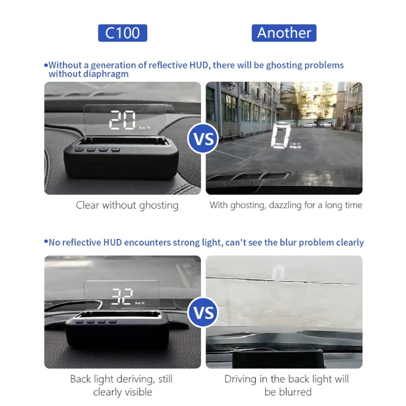 

G99F HD- Head up Display HUD GPS Windshield Projector with Speed OverSpeed Alarm Voltage Alarm