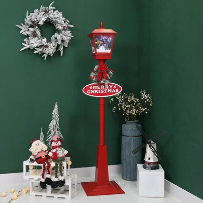 

50cm Christmas Street Lights Metal Snow Scene Street Lights Outdoor Landscape Ornaments Christmas Street Light Home Party Decor
