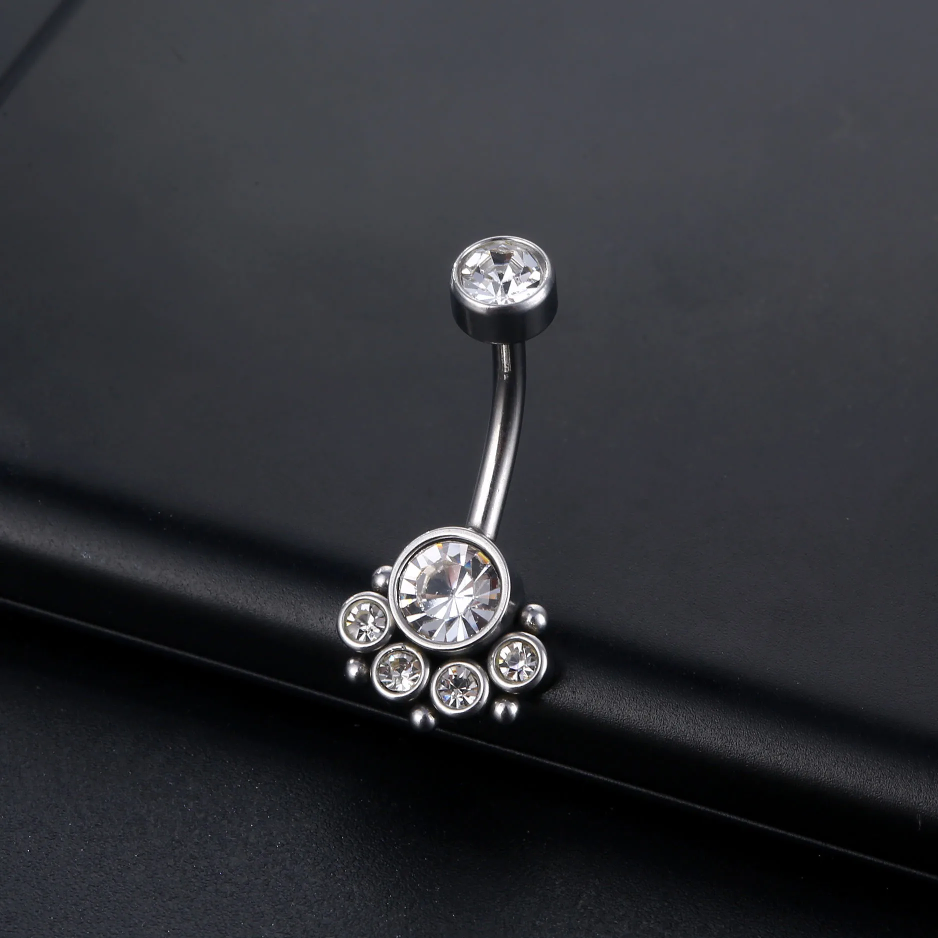 

1PC Crystal Drop Belly Button Bar Barbell Ombligo Body Piercing Navel Bars Ring Oreja Pircing Jewelry