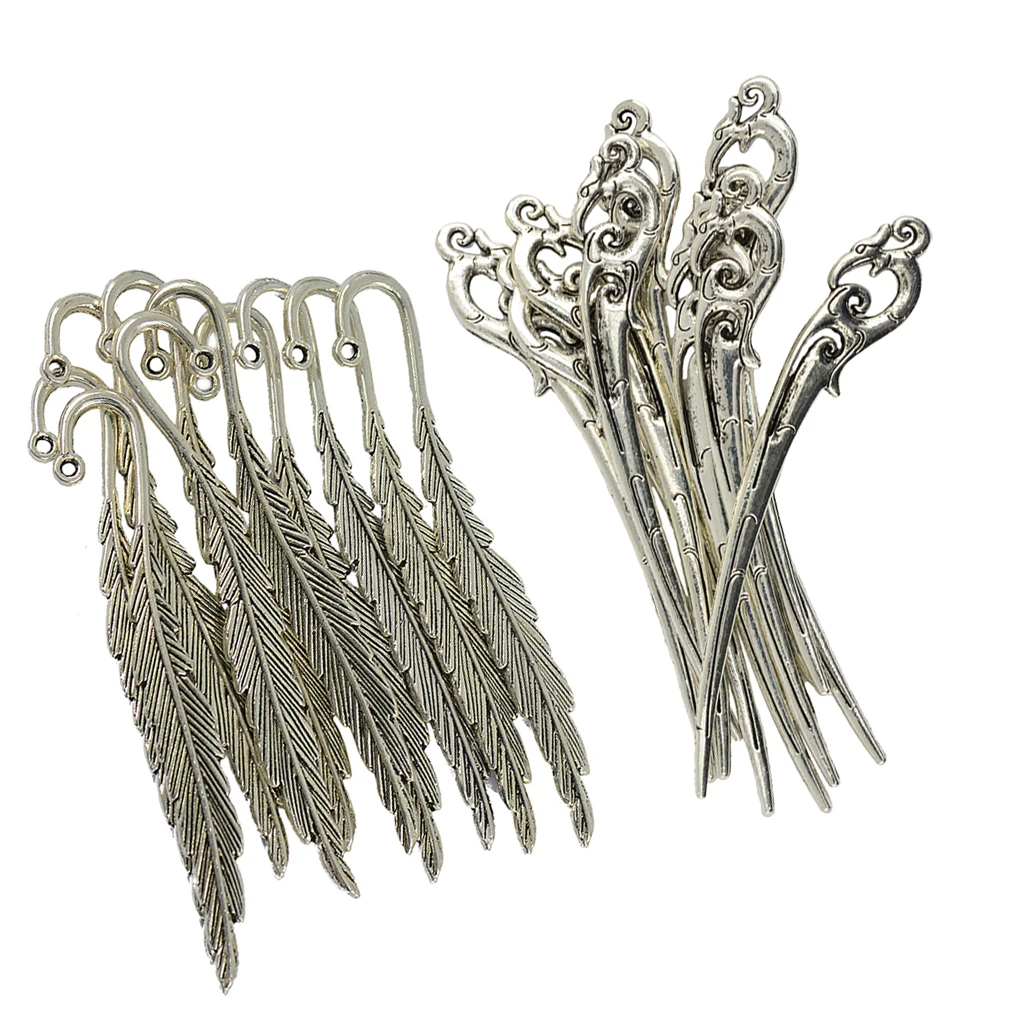 20 шт. тибетский серебристый цвет перо Phoenix Bookmark с петлей сделай сам|Ювелирная