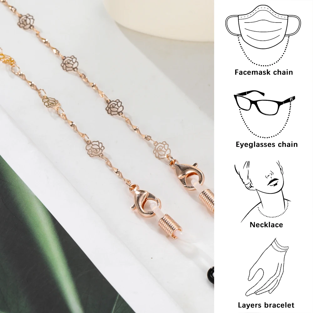 Teamer Модная маска для лица цепочка женщин ожерелье золотого цвета металлические